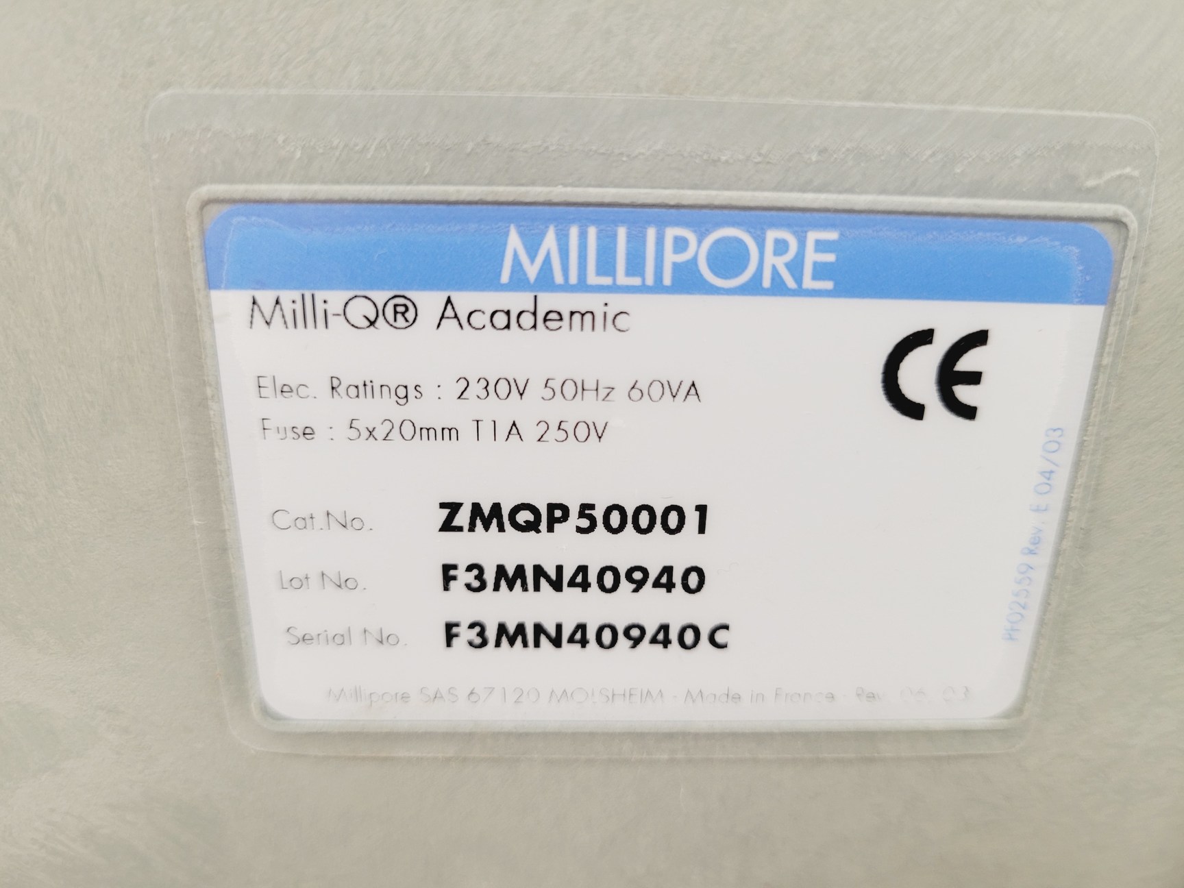 Image of Millipore Milli-Q Academic Water Purification System  Cat no. ZMQP50001 Lab