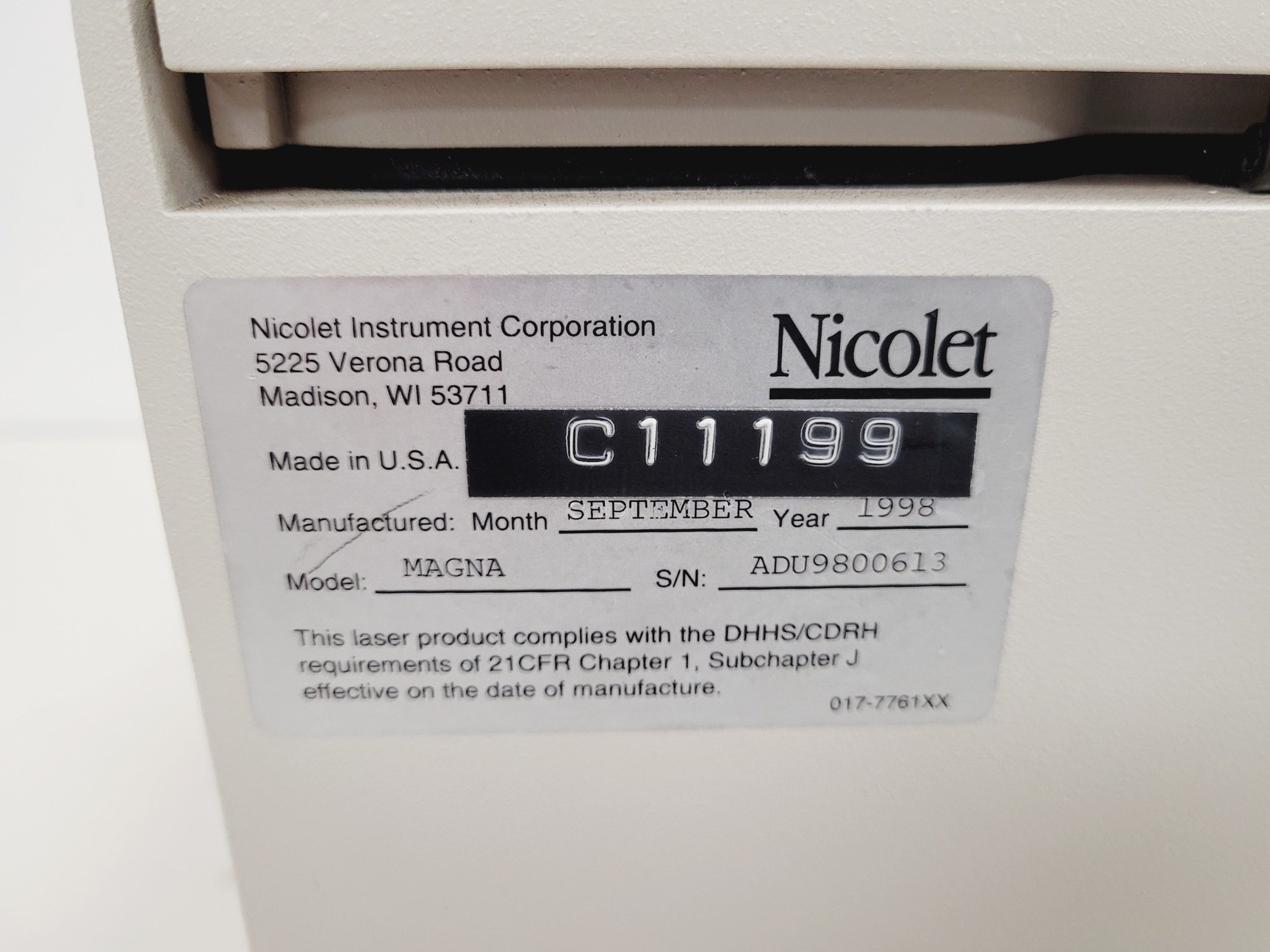 Image of Nicolet Magna-IR 560 Spectrophotometer lab