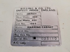 Thumbnail image of Belling Laboratory Glassware Drying Warming Cabinet Lab