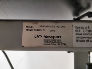 Thumbnail image of Newport Optics Table  Model - VW-3060-OPT 991040 -  L241 x W76 x H81cm Lab