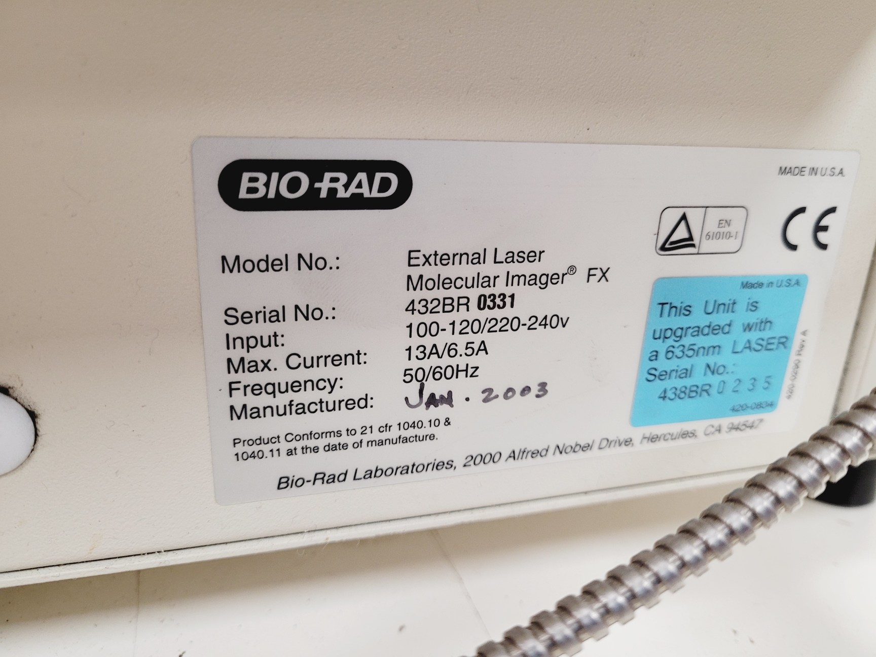 Image of Bio-Rad Molecular Imager FX & External Laser Lab