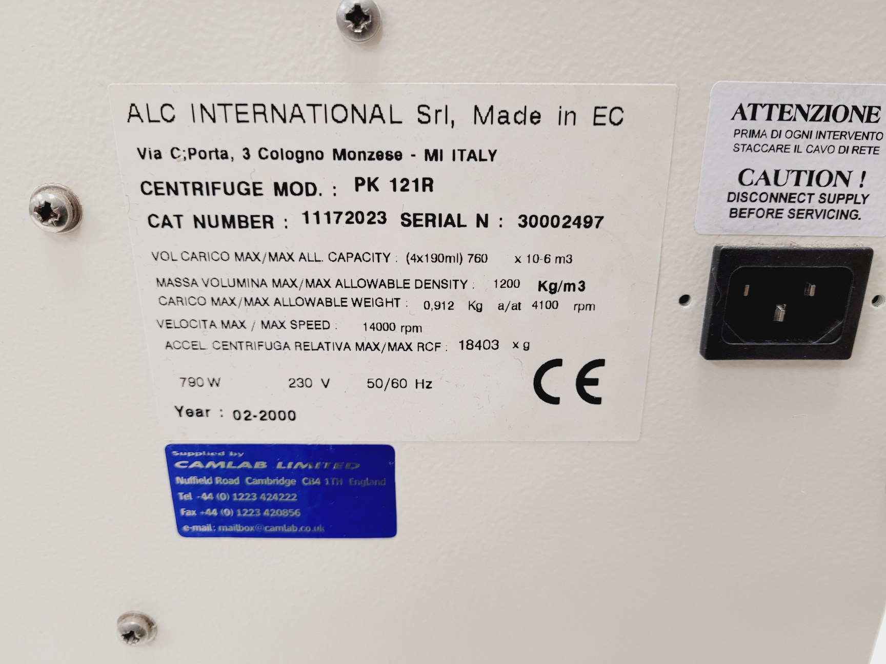 Image of ALC Multispeed Refrigerated Centrifuge PK 121R  . 11172023 + ALC Rotor T521 Lab