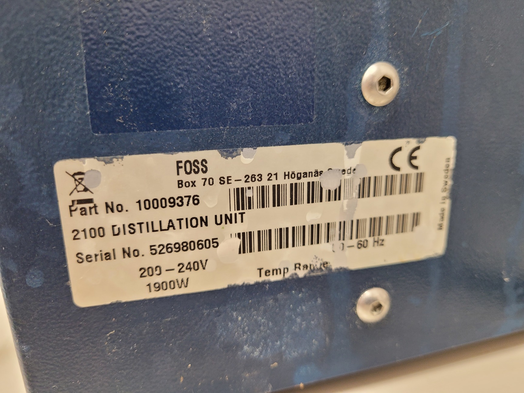 Image of Foss Kjeltec 2100 Distillation Unit Lab