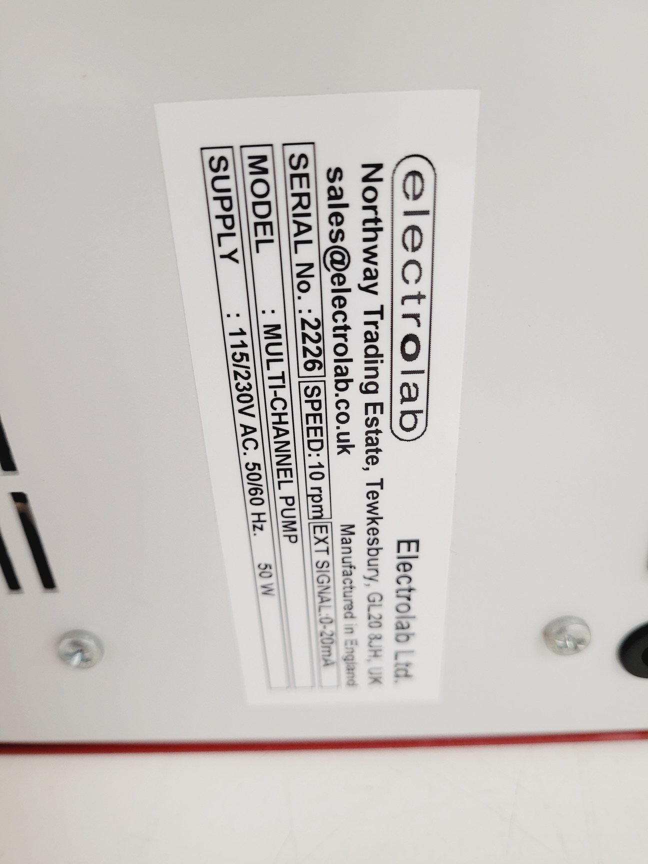 Image of Electrolab Multi-Channel Low Flow Rate Peristaltic Pump Lab