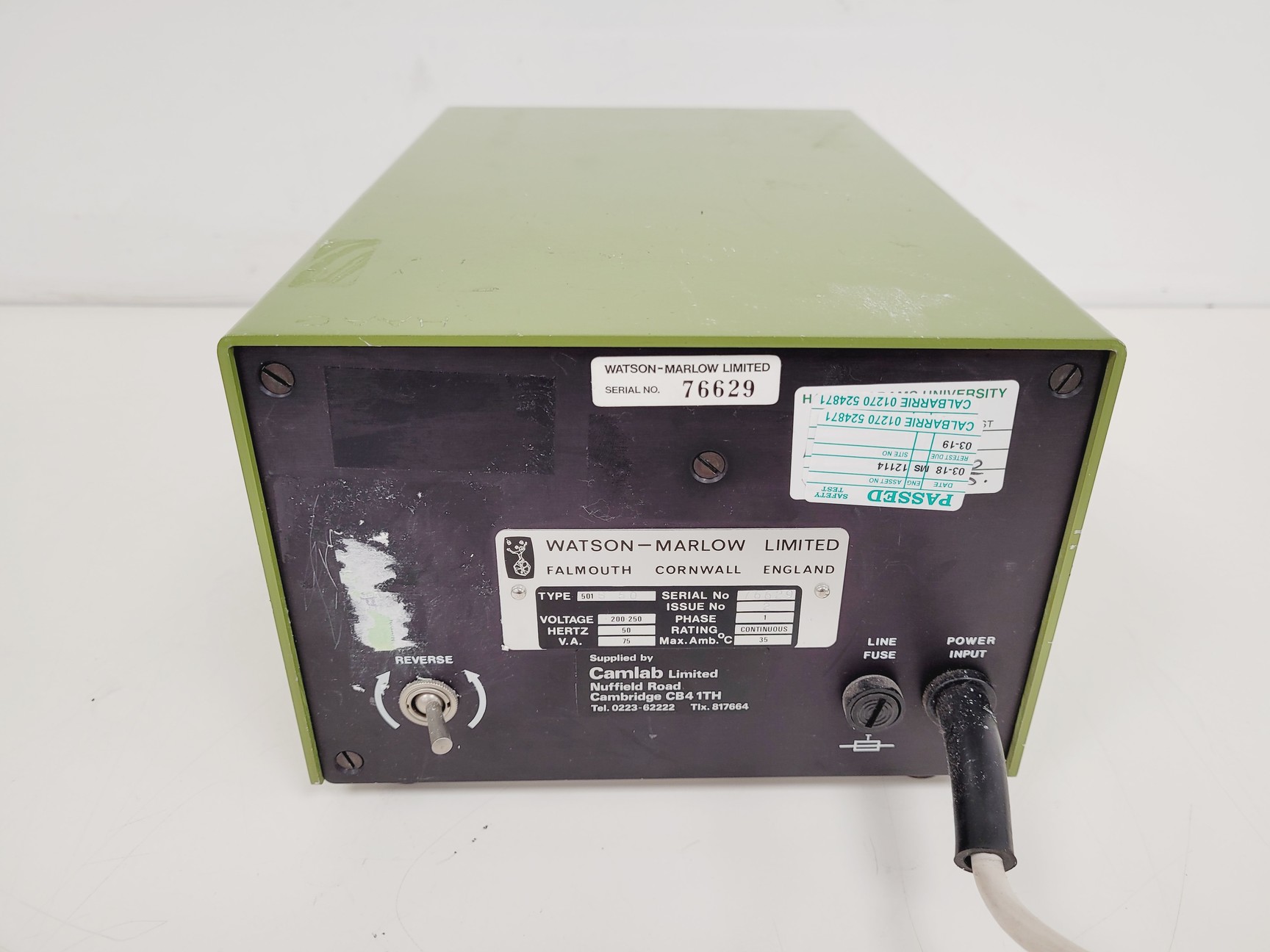Image of Camlab Watson - Marlow Peristaltic Pump  Type 501S 50