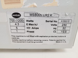 Thumbnail image of Sanyo MSE Refrigerated Centrifuge  Model - Hawk 15/05 with 15000rpm Rotor Lab