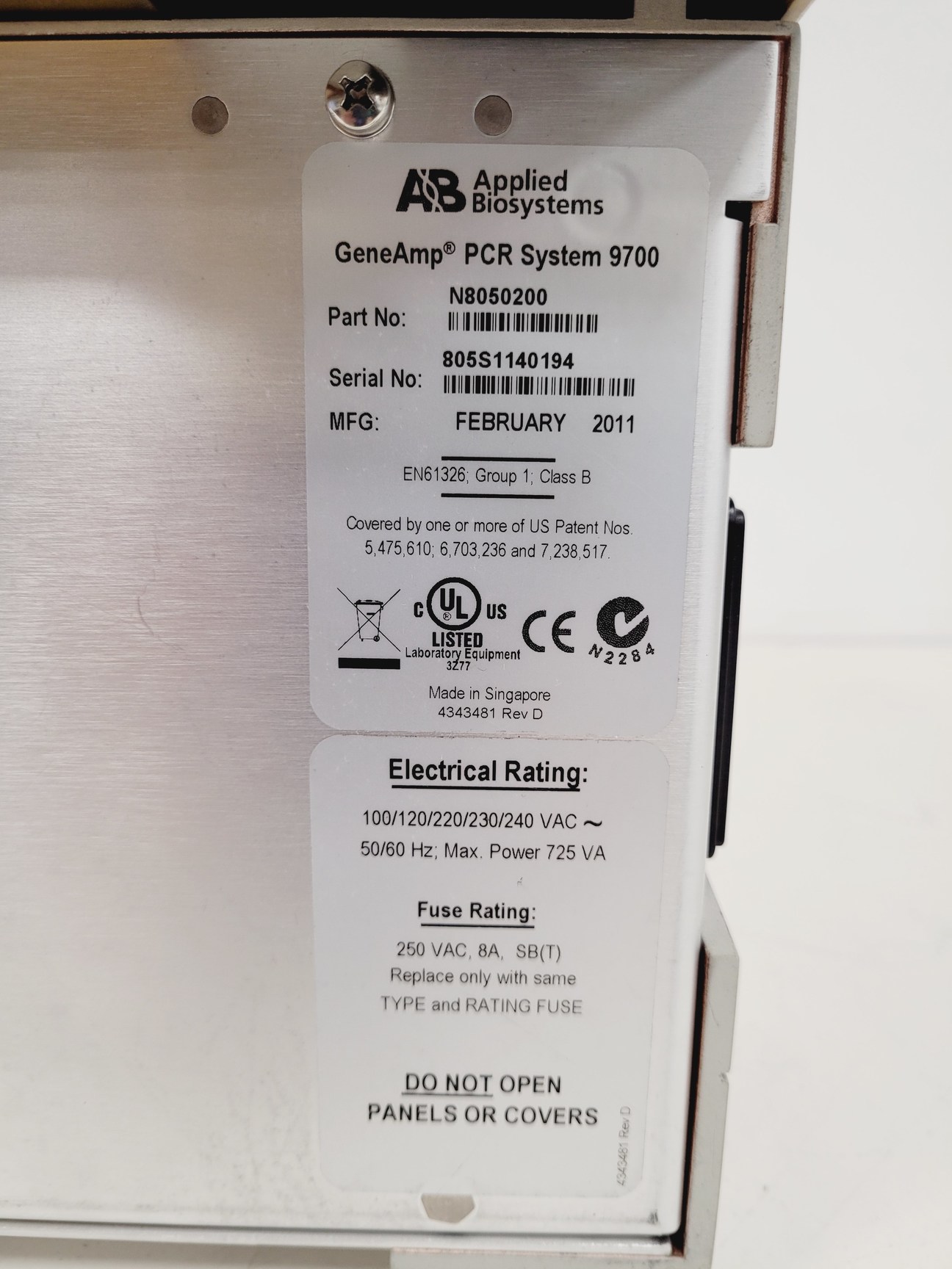 Image of Applied Biosystems GeneAmp PCR System 9700 Thermal Cycler with 2 x Blocks Lab