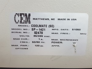 Thumbnail image of CEM Discover CoolMate (SE) Microwave Cooling System Lab