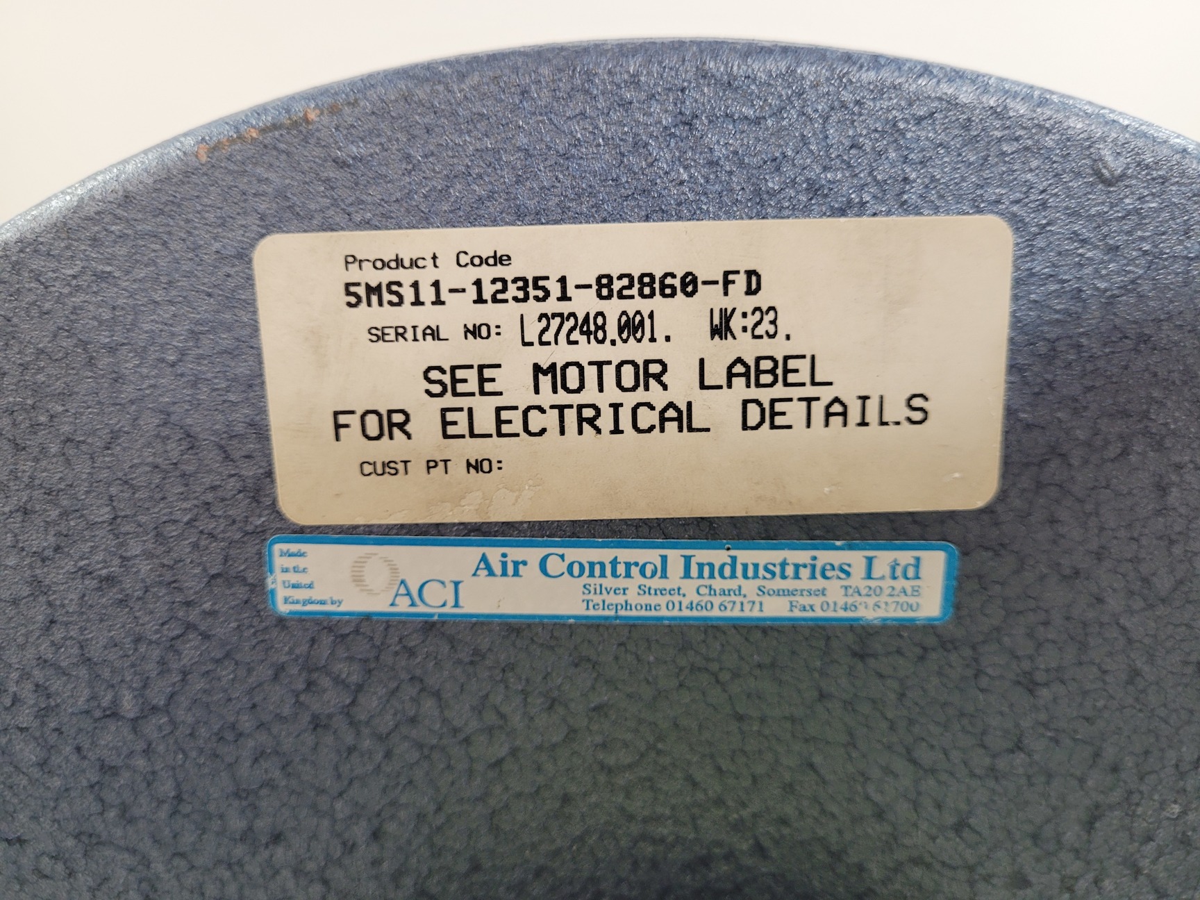 Image of ACI Air Control Industries Extraction Fan Unit 5MS11-12351-82860FD