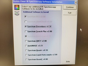 Thumbnail image of Perkin Elmer IR Spectroscopy v2.0 Software 1998 Lab