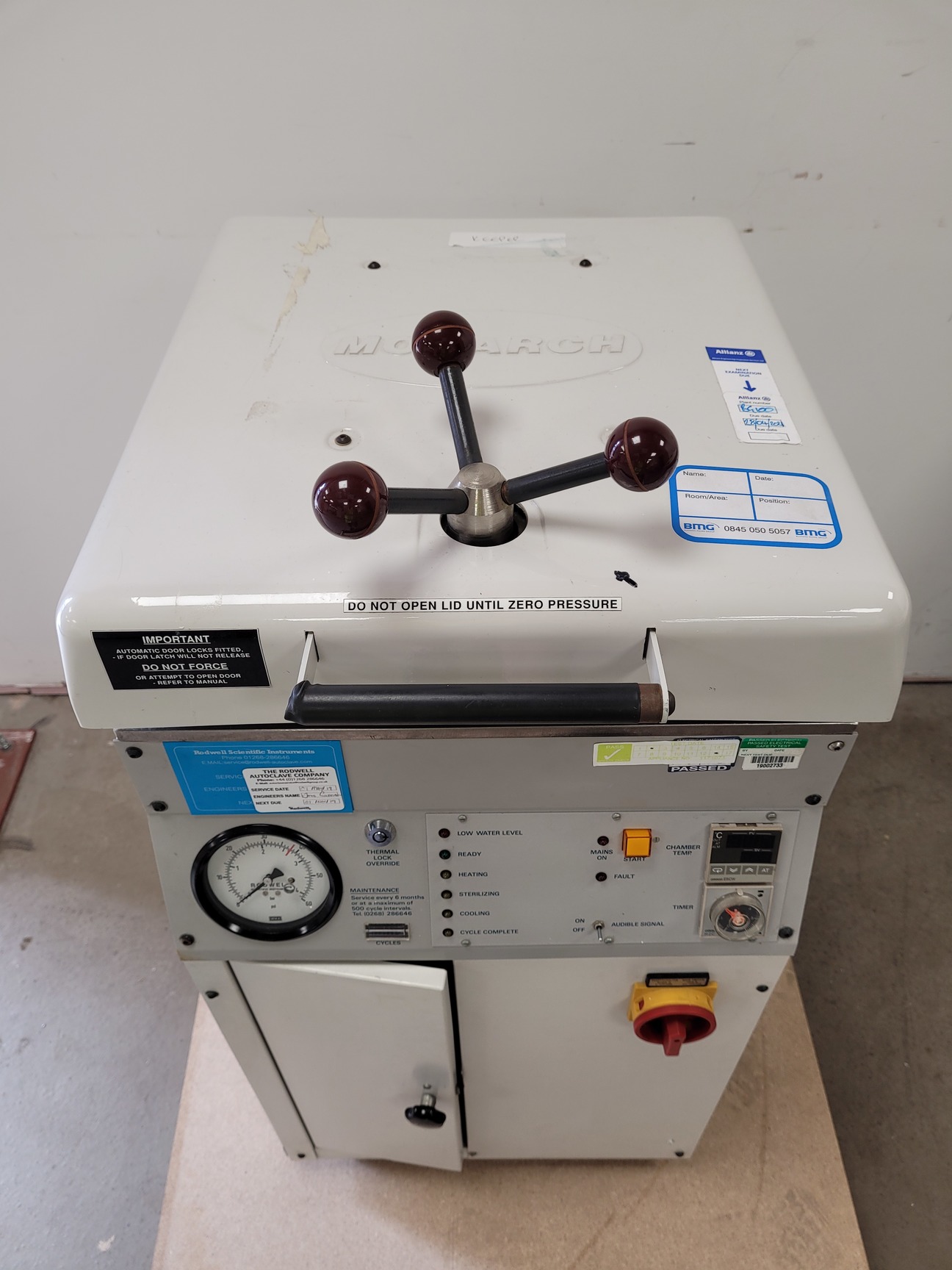Image of Rodwell Monarch RS1 Top Loading Laboratory Autoclave Lab