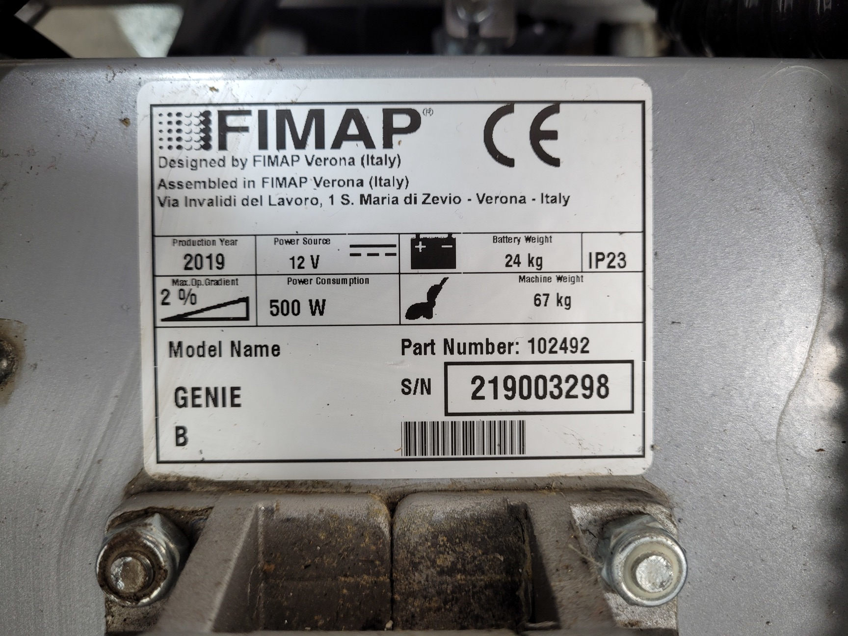Image of Fimap Genie B Cordless Scrubber Dryer