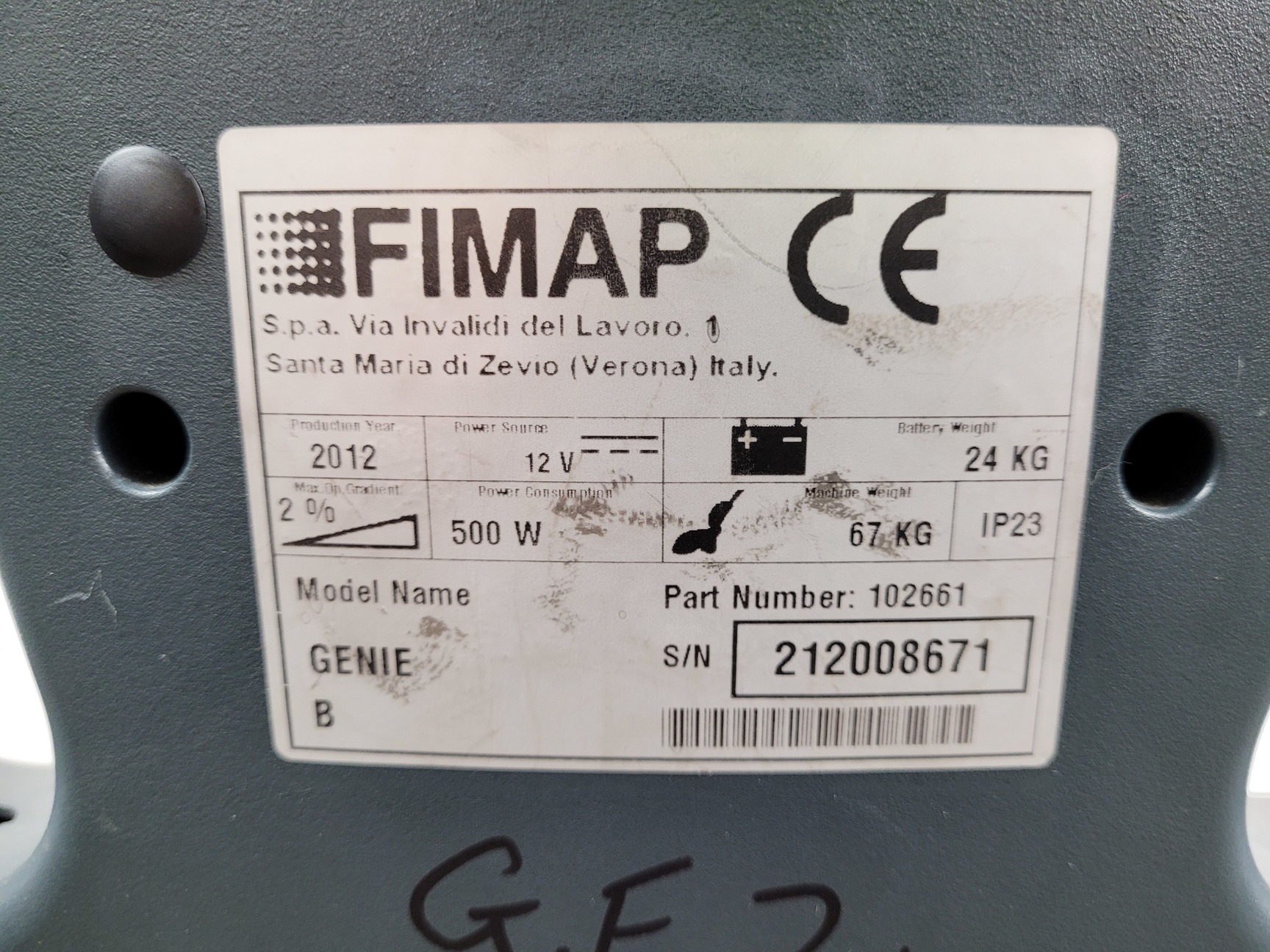 Image of Fimap Genie B Cordless Scrubber Dryer