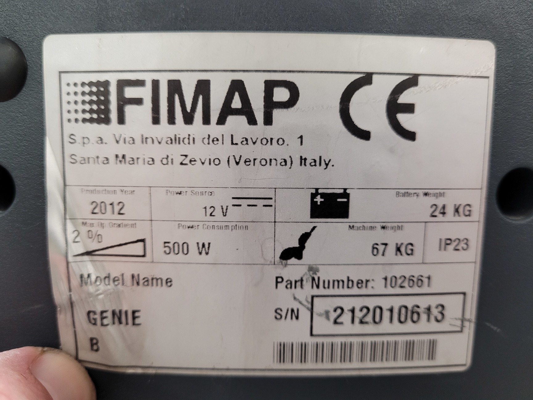 Image of Fimap Genie B Cordless Scrubber Dryer Spares/Repairs