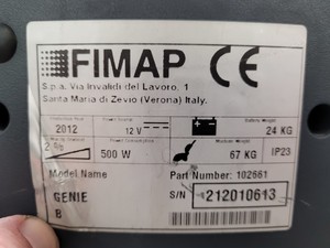 Thumbnail image of Fimap Genie B Cordless Scrubber Dryer Spares/Repairs