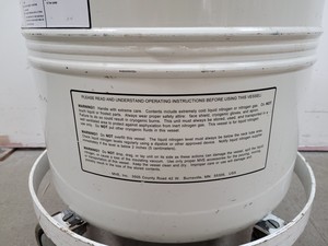 Thumbnail image of MVE LAB 30 Liquid Nitrogen Dewar with Trolley 30 Litre Lab