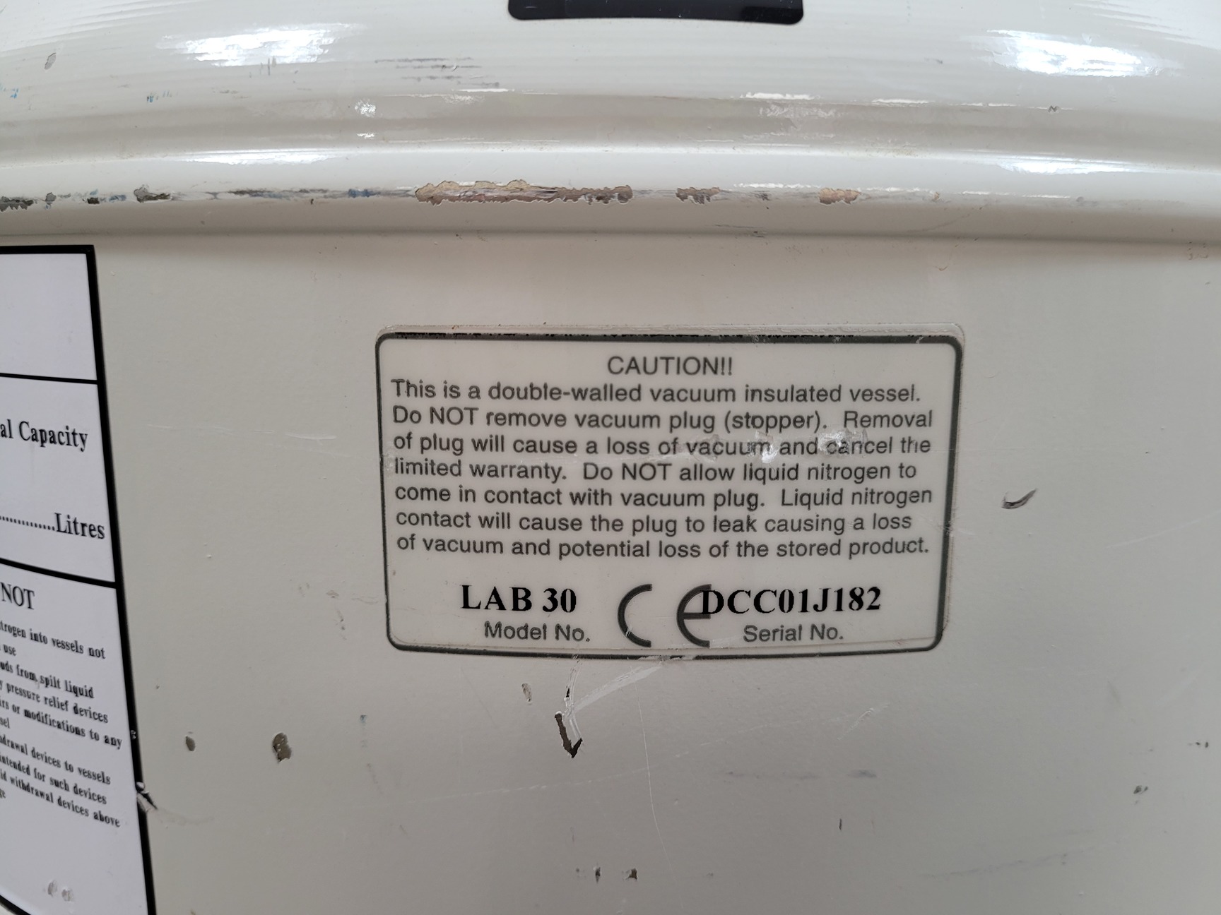 Image of MVE LAB 30 Liquid Nitrogen Dewar with Trolley 30 Litre Lab