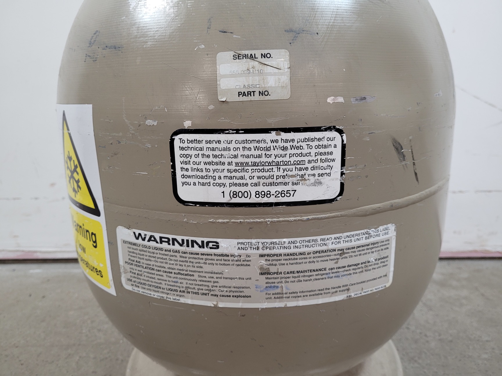 Image of Jencons Taylor-Wharton Classic 25 Liquid Nitrogen Storage Dewar with Trolley lab