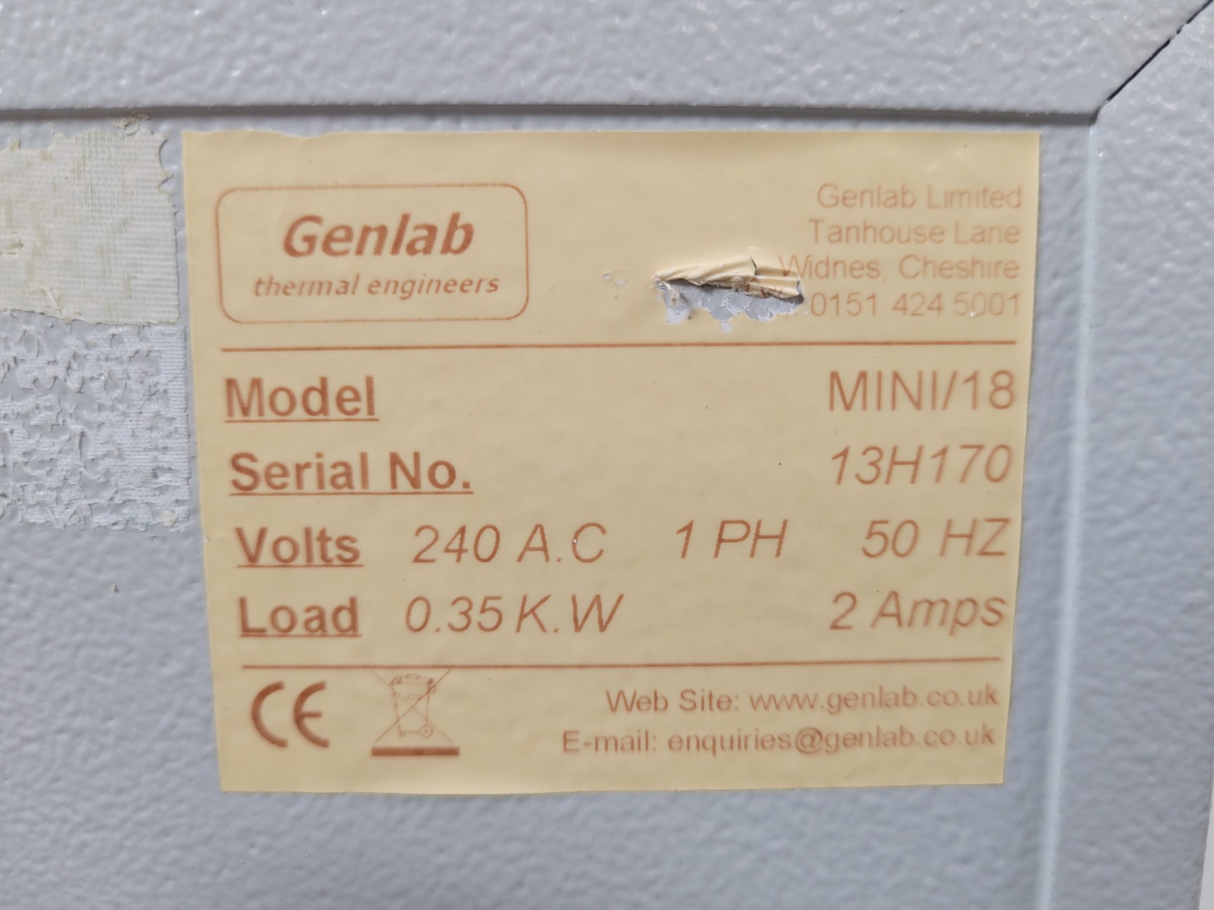 Image of Genlab MINI/18 General Purpose Laboratory Incubator Lab