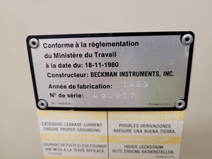 Thumbnail image of Beckman Coulter L-80 Optima Ultracentrifuge Lab