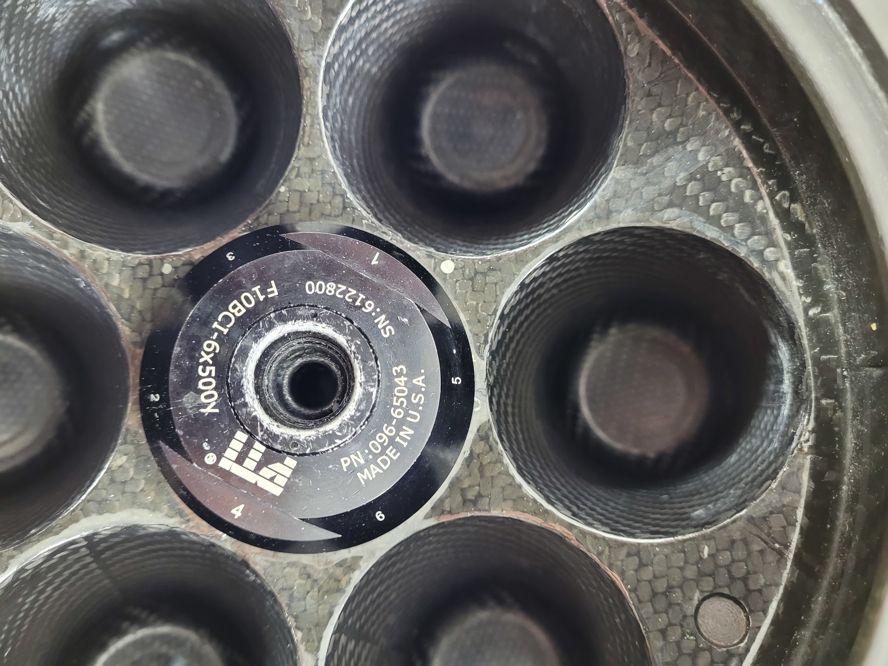 Image of Fiberlite PTI F10BCI-6x500Y 6x 500ml 10,000 rpm Centrifuge Rotor Lab
