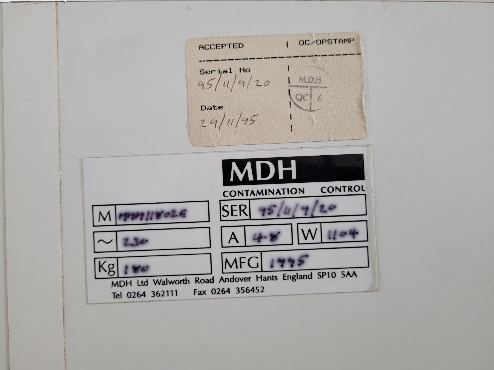 Image of Microflow Laminar Flow Workstation Cabinet  Model MMM 118026 Lab