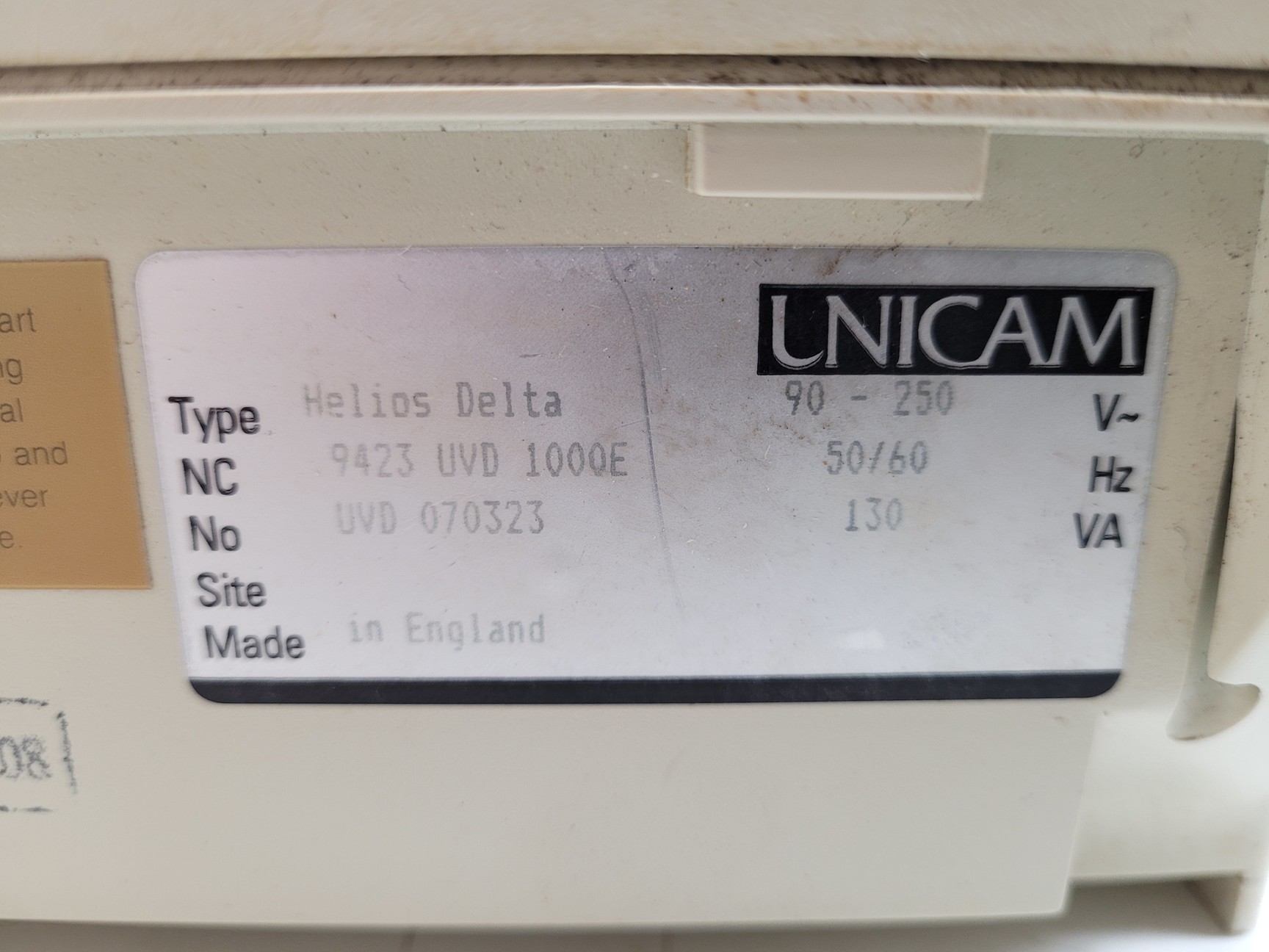 Image of Unicam Helios Delta UV-Visible Spectrophotometer Lab Spares/Repairs