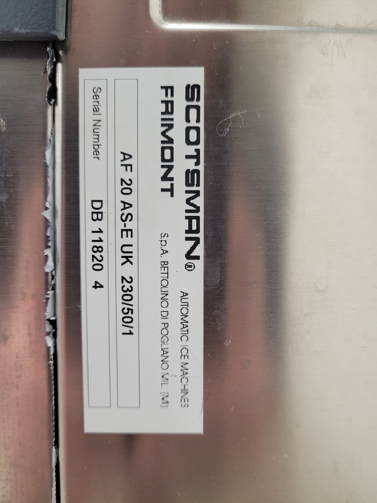 Image of Scotsman Ice Machine  Model  AF20  Lab Spares/Repairs