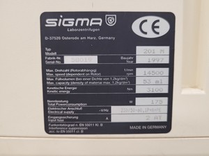 Thumbnail image of Sigma Benchtop Centrifuge Model 201M with 14000rpm Rotor Lab