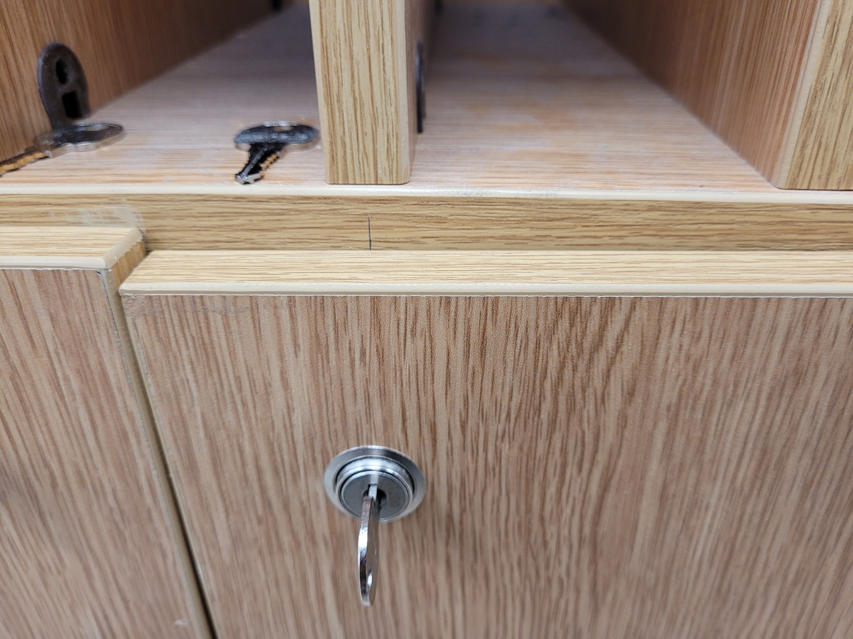 Image of 60 Compartment Pigeon Hole Literature/Mail Organiser with Cupboards & Keys