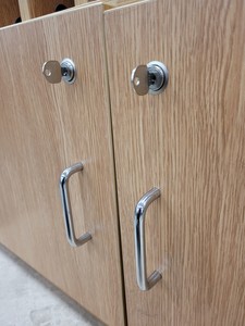 Thumbnail image of 60 Compartment Pigeon Hole Literature/Mail Organiser with Cupboards & Keys