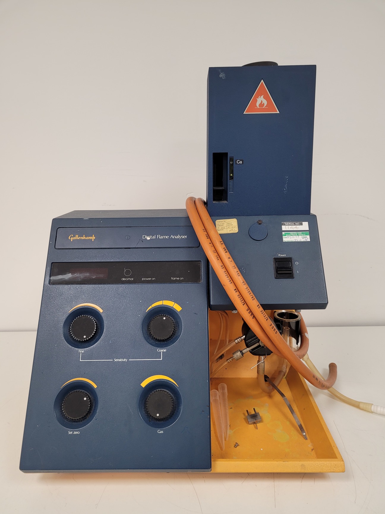 Image of Gallenkamp Digital Flame Analyser FGA-350-L w/ Lafert Air Compressor Pump Lab