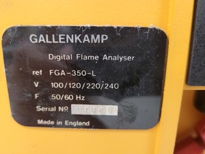 Thumbnail image of Gallenkamp Digital Flame Analyser FGA-350-L w/ Lafert Air Compressor Pump Lab