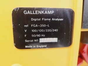 Thumbnail image of Gallenkamp Digital Flame Analyser FGA-350-L w/ Lafert Air Compressor Pump Lab