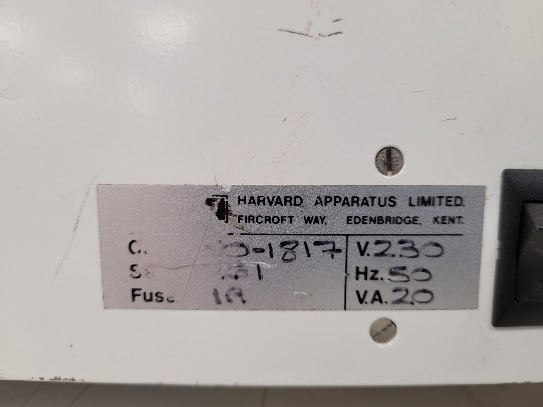 Image of Harvard Apparatus Recording Spirometer Lab