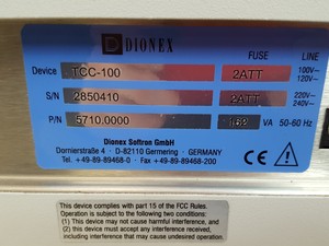 Thumbnail image of Dionex HPLC System - UCI-100, PDA-100, RF 2000, TCC-100, P680A LPG-4  Lab