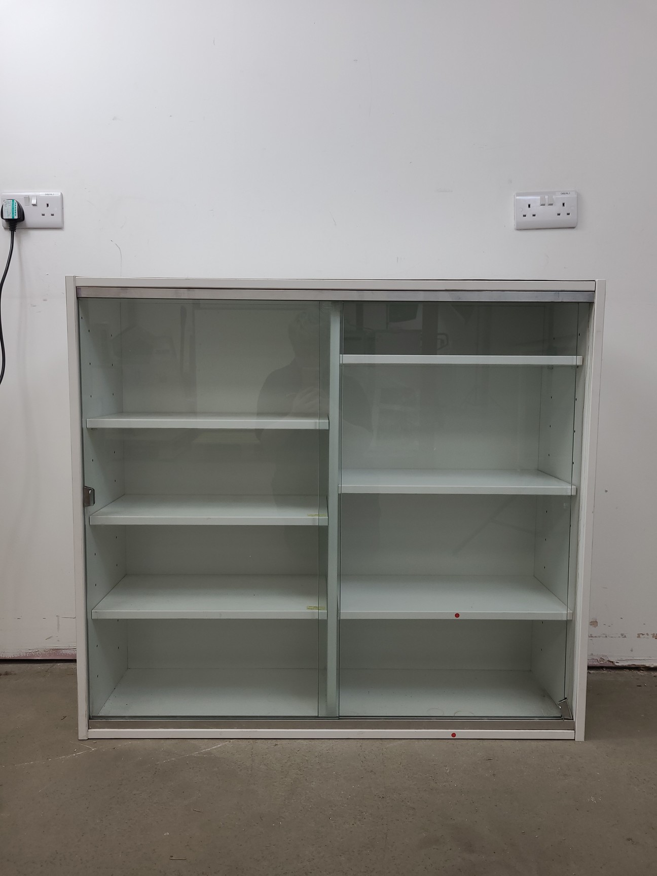 Image of 4x  Square Laboratory Cabinets with Glass Sliding Doors Lab