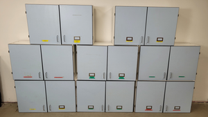 Thumbnail image of 8 x Wall Mounted Double Door Laboratory Cupboards  L 100cm x W 34cm x H 60cm Lab