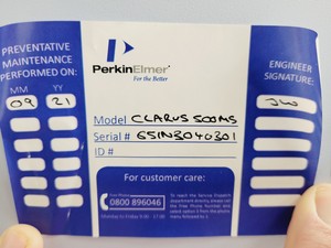 Thumbnail image of Perkin Elmer Clarus 500 MS-GC Mass Spectrometer Gas Chromatograph System Faulty