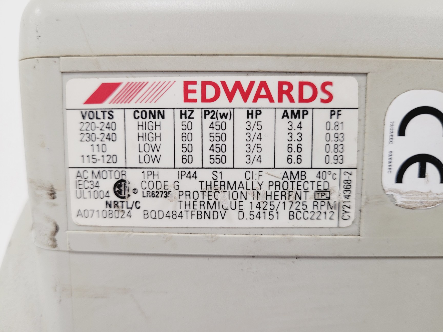 Image of Edwards RV8 Rotary Vane Vacuum Pump & FL20K Foreline Trap Lab