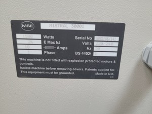 Thumbnail image of Sanyo MSE Mistral 3000i Refrigerated Benchtop Centrifuge Lab