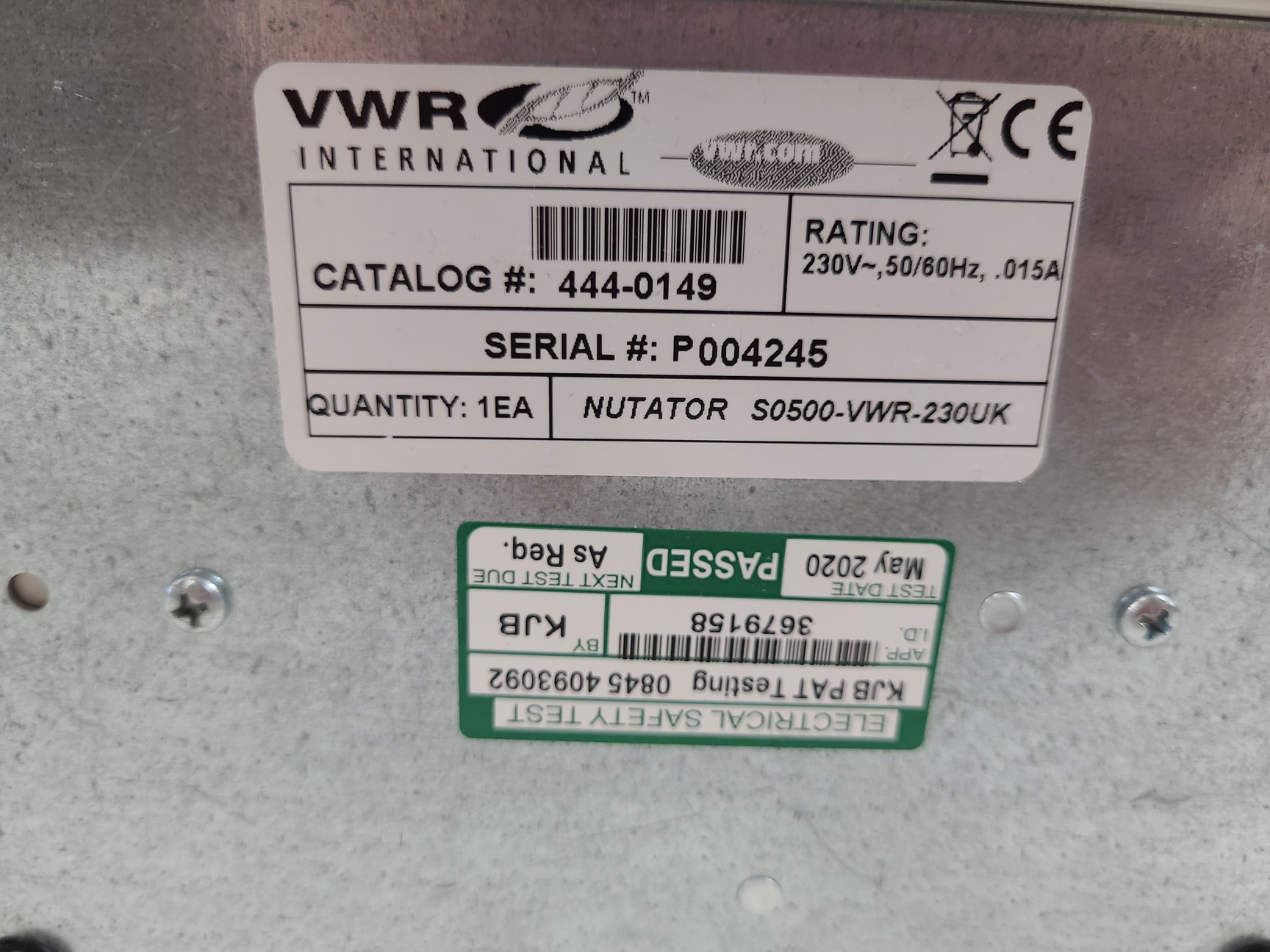 Image of VWR International Nutating Platform Mixer 444-0149 Lab