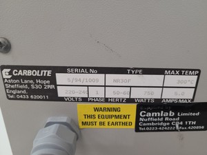 Thumbnail image of Camlab Carbolite Laboratory Oven Type: NR30F Lab