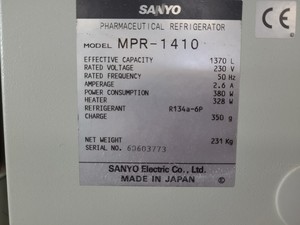 Thumbnail image of Sanyo LabCool Double Door Pharmaceutical Refrigerator  Model: MPR-1410 Lab