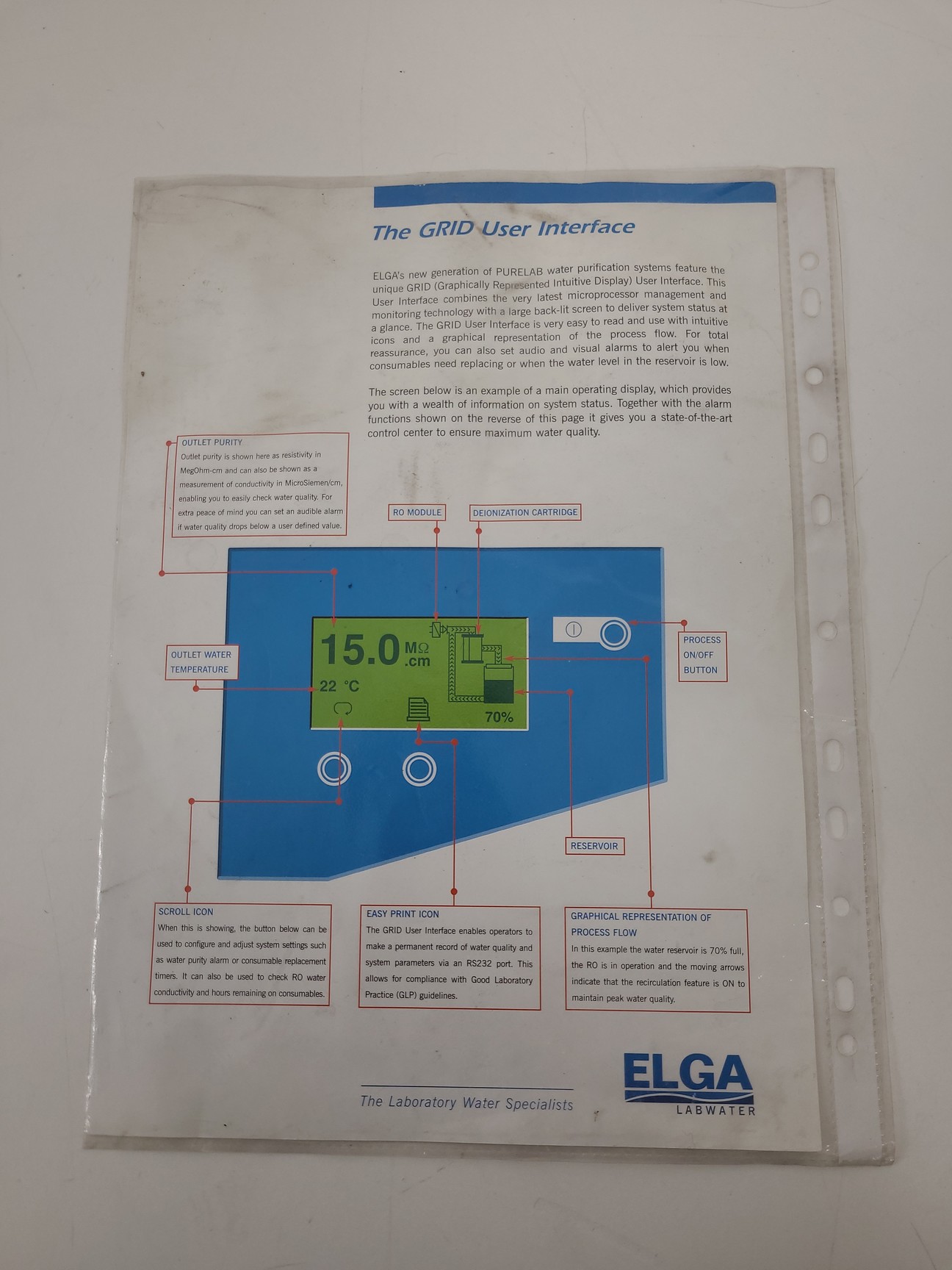 Image of Elga PureLab Option  Model: OPTION-S 7 Water Purification System Lab