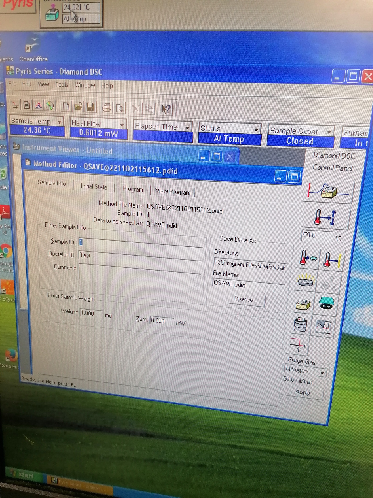 Image of Perkin Elmer Diamond DSC Differential Scanning Calorimeter Part no: N5360021 Lab