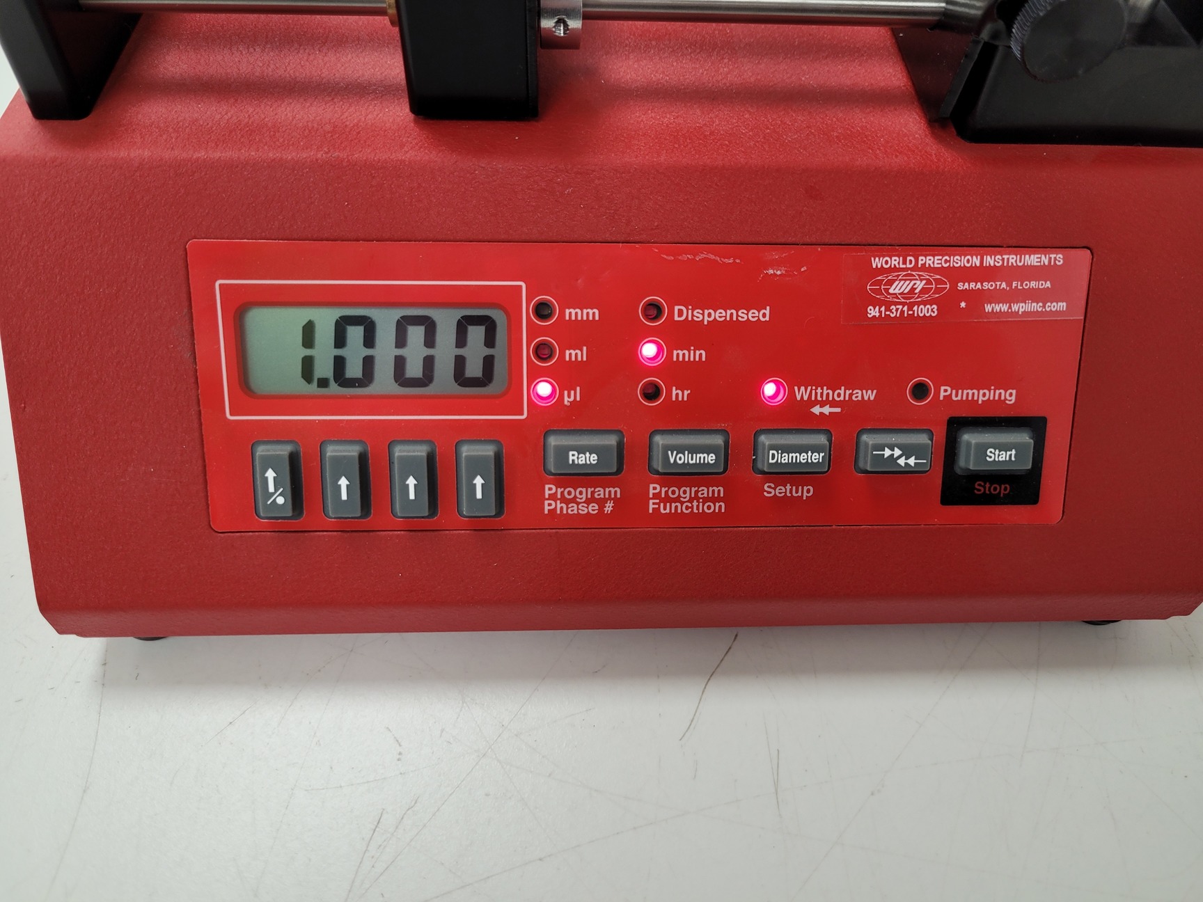 World Precision Instruments Syringe Pump Model: ALADDIN-1000 Lab