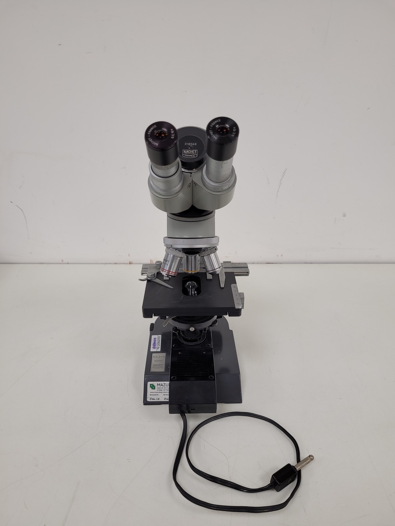 Image of Nachet France NS 200 Binocular Compound Microscope with 3 x Objectives Lab