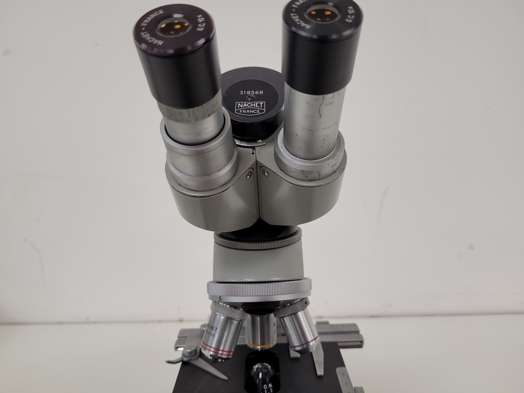 Image of Nachet France NS 200 Binocular Compound Microscope with 3 x Objectives Lab