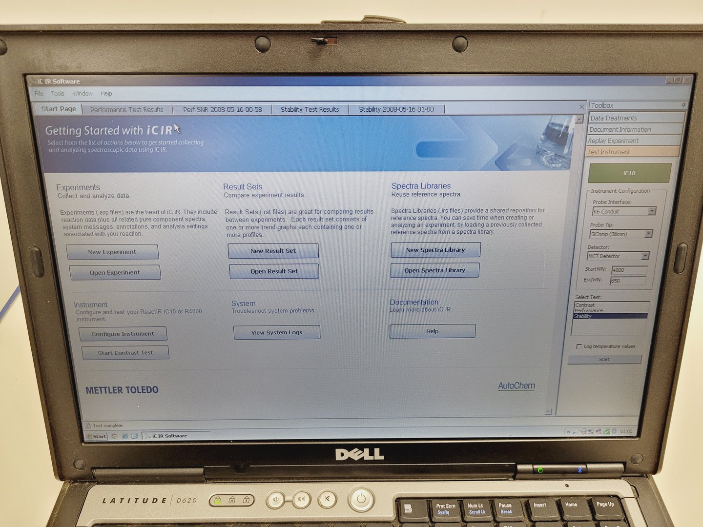 Image of Mettler Toledo ReactiR iC10 w FTIR Spectrometer System & Software Lab Fulty